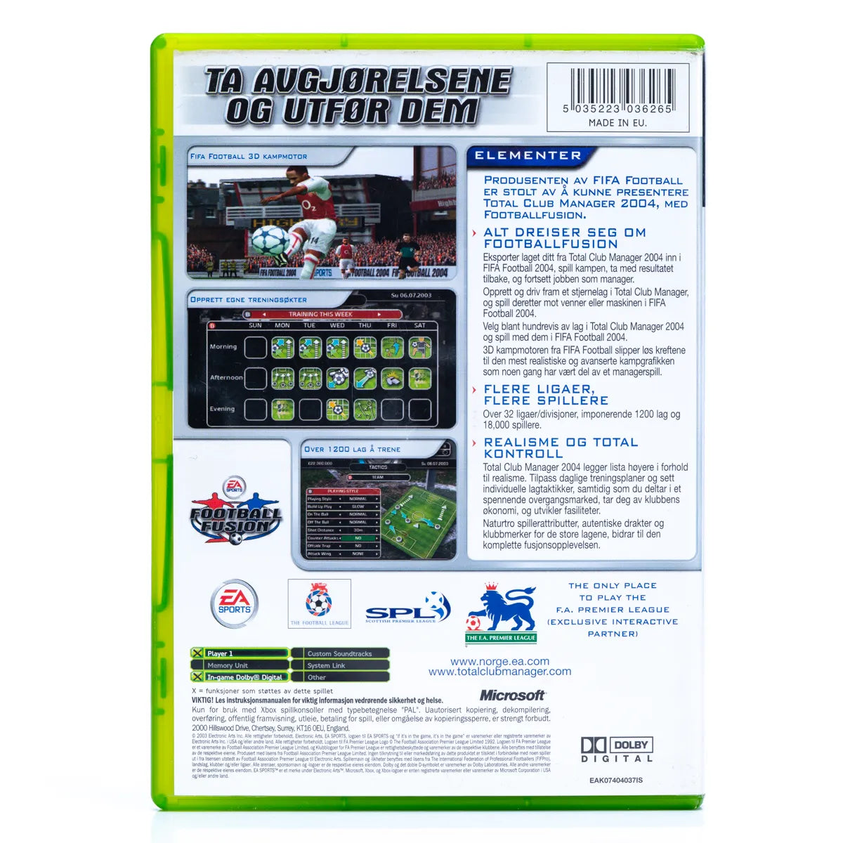 Total Club Manager 2004 - Xbox spill - Retrospillkongen