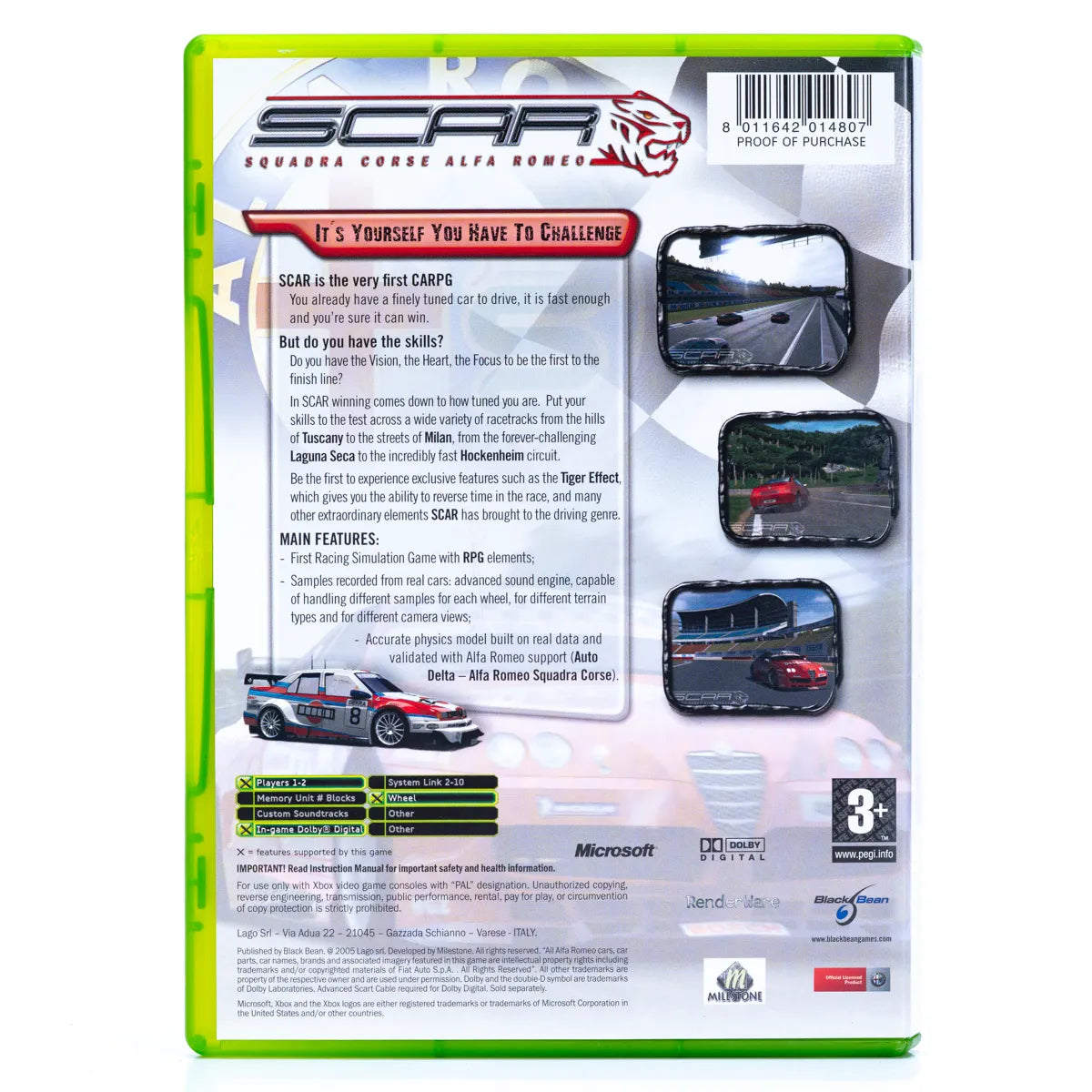 SCAR: Squarda Corse Alfa Romeo - Xbox spill - Retrospillkongen