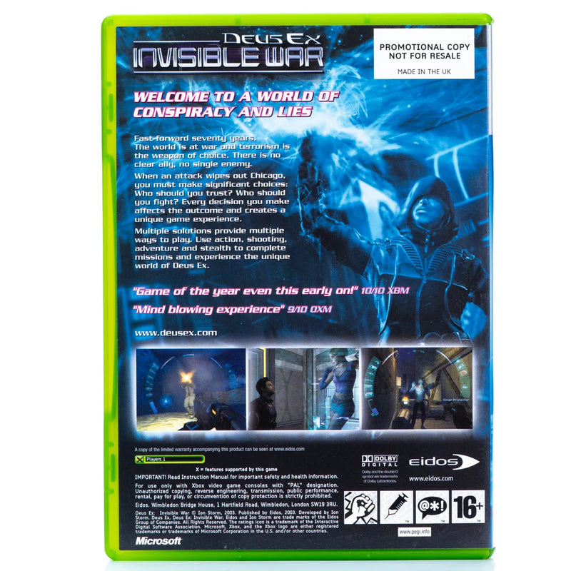 Deus Ex: Invisible War - Xbox spill