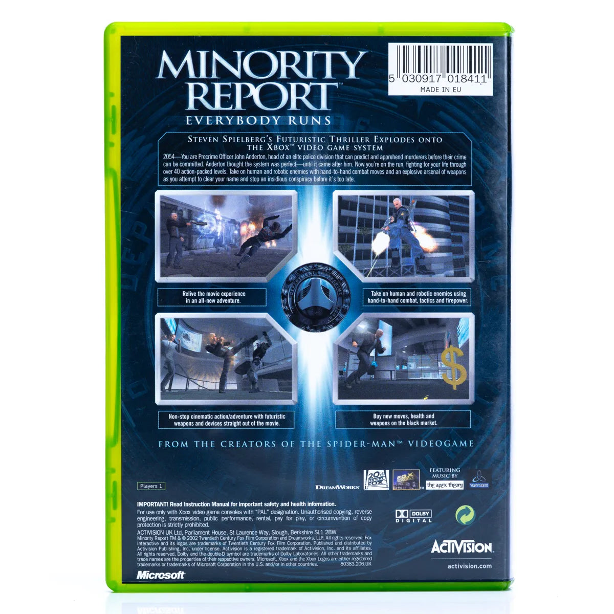 Minority Report Everybody Runs - Xbox spill - Retrospillkongen