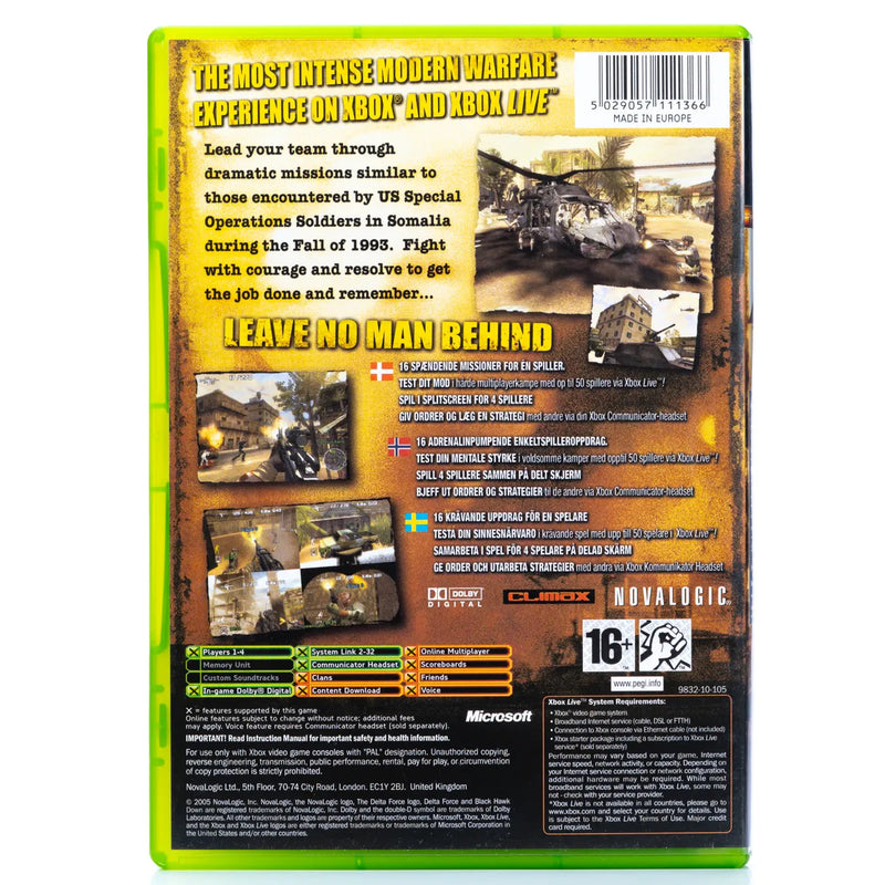 Delta Force: Black Hawk Down - Xbox spill