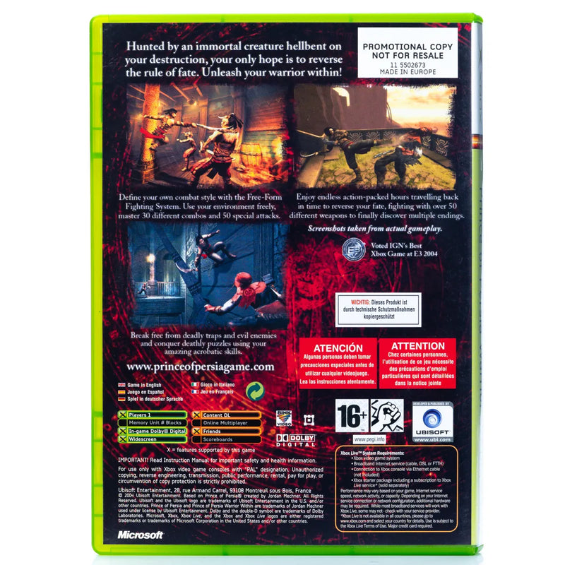 Prince of Persia: Warrior Within - Xbox spill