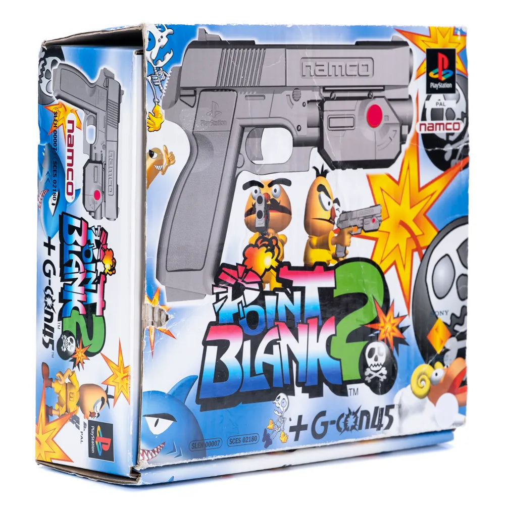 Point Blank 2 med G-Con 45 Light Gun kontroller i eske