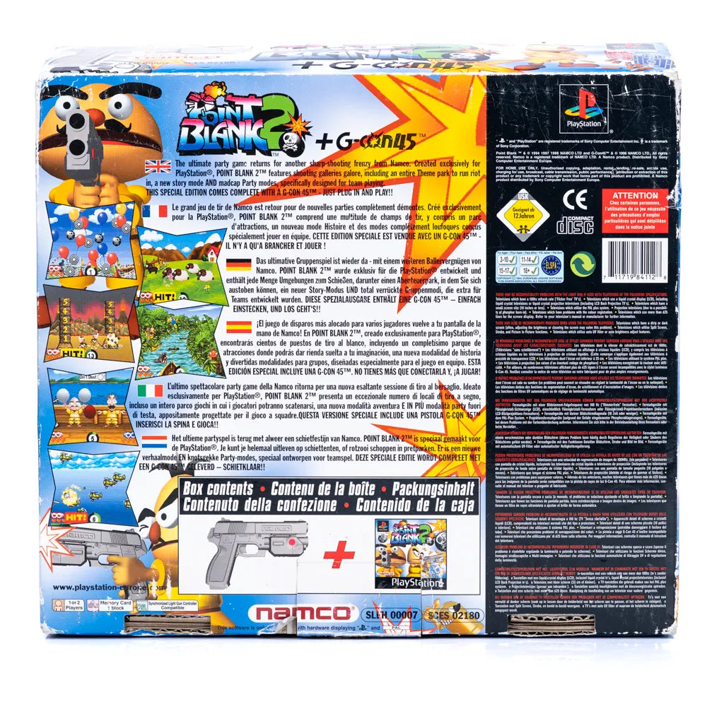 Point Blank 2 med G-Con 45 Light Gun kontroller i eske