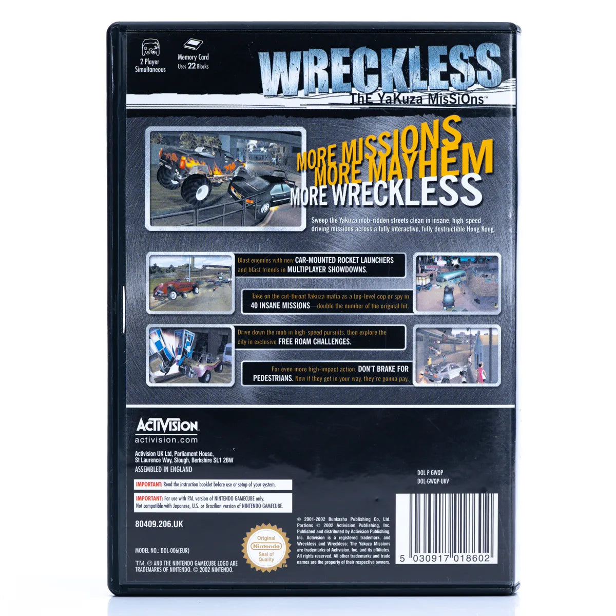 Wreckless The Yakuza Missions - GameCube spill - Retrospillkongen