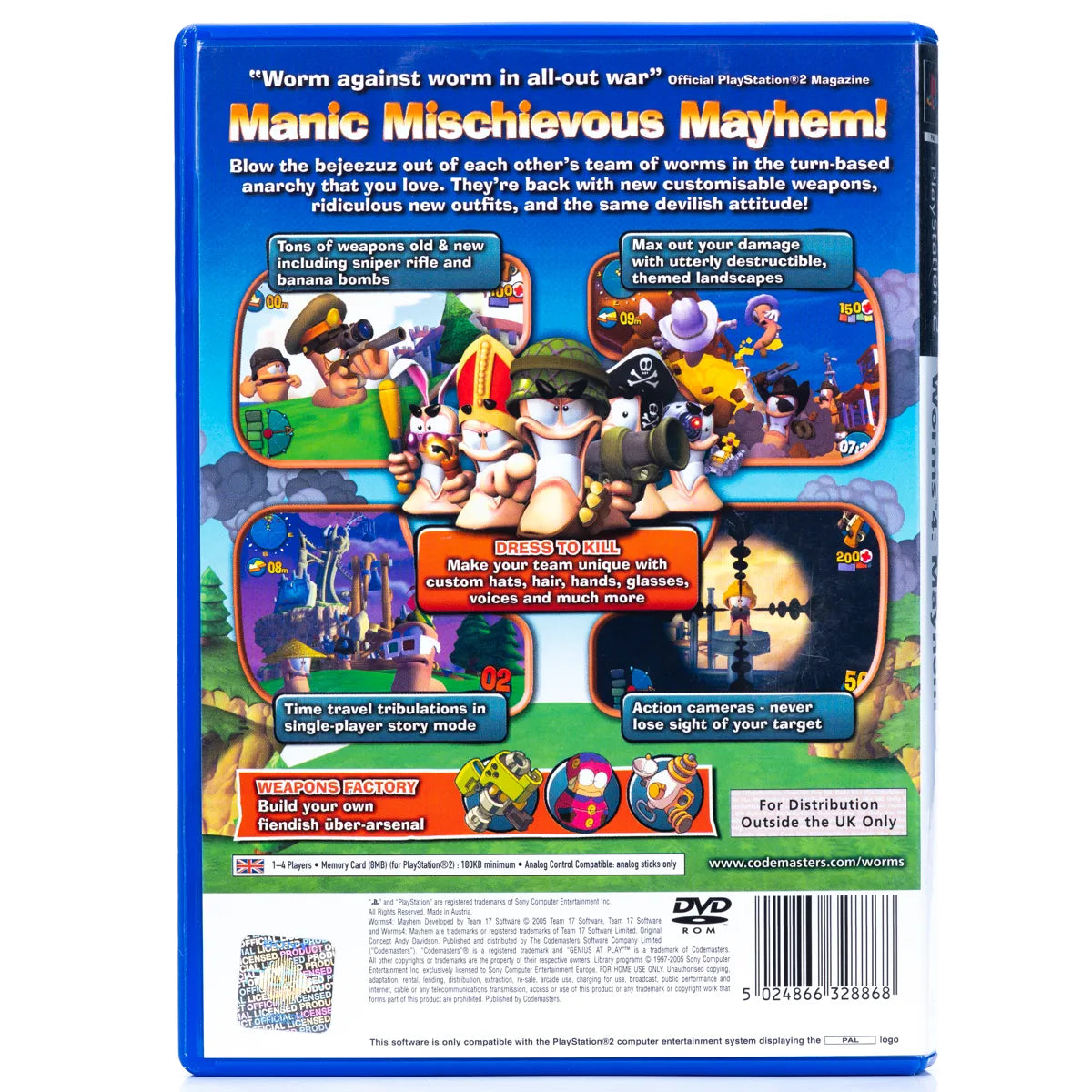 Worms 4: Mayhem - PS2 Spill - Retrospillkongen