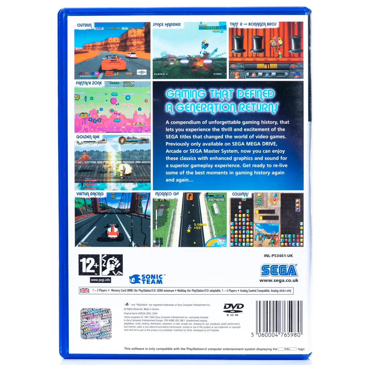 Sega Classics Collection - PS2 Spill - Retrospillkongen