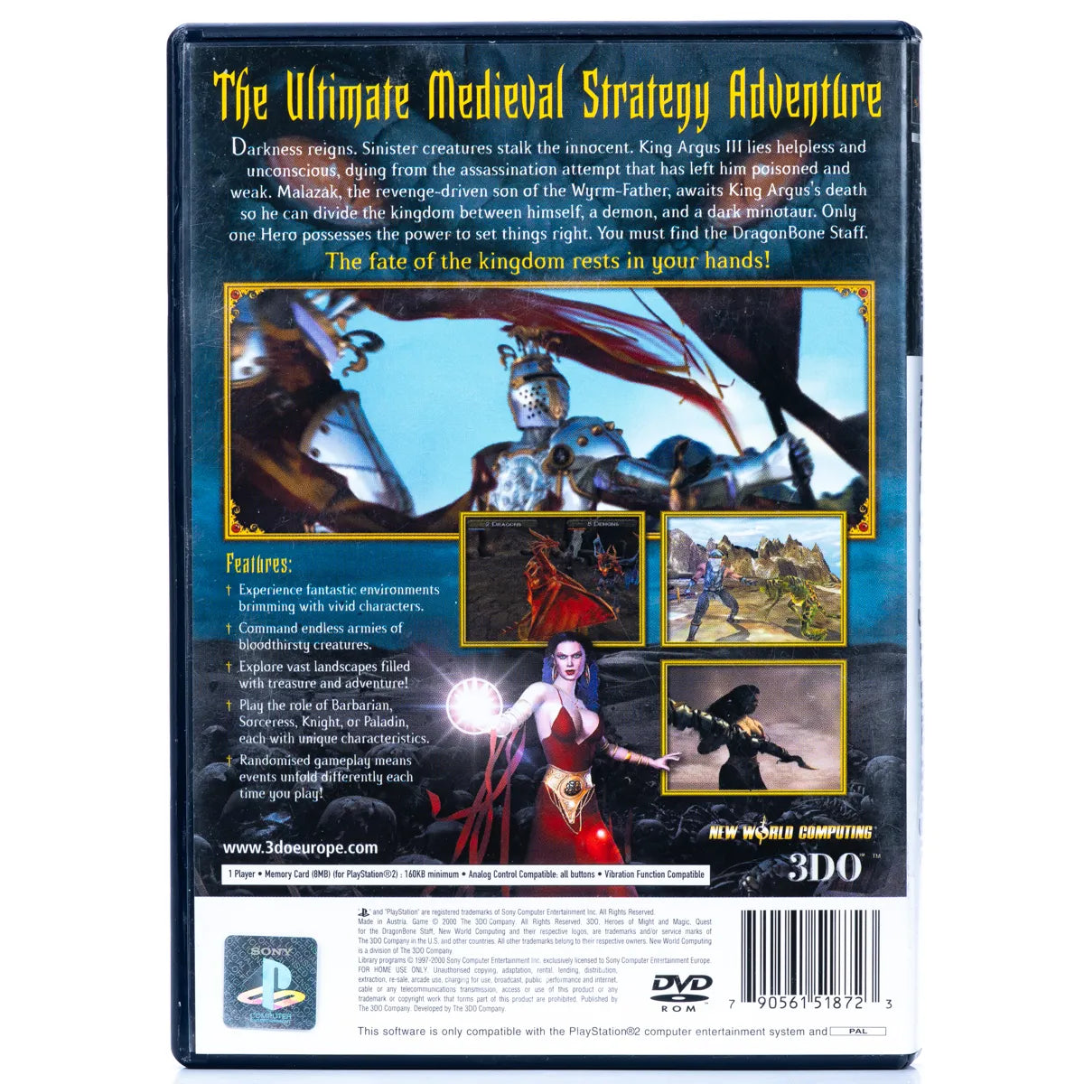 Heroes of Might and Magic: Quest for the DragonBone Staff - PS2 Spill - Retrospillkongen