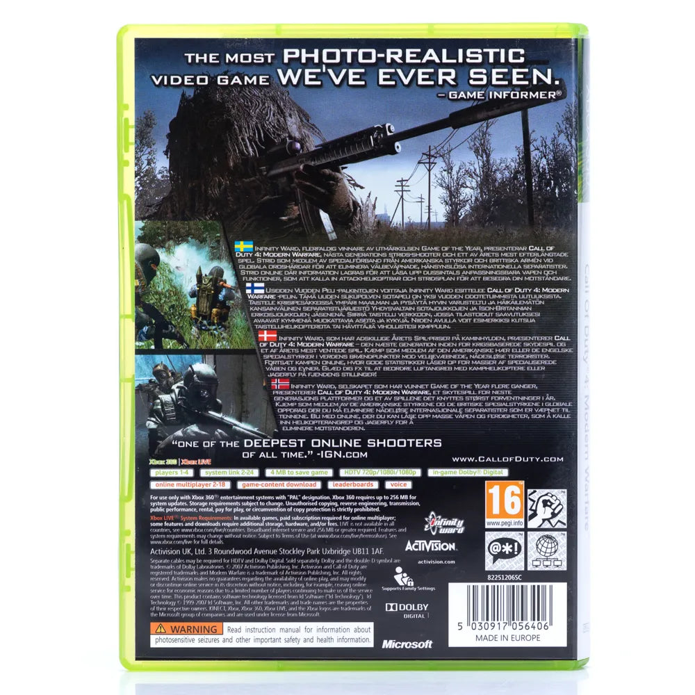 Call of Duty 4: Modern Warfare - Xbox 360 spill - Retrospillkongen