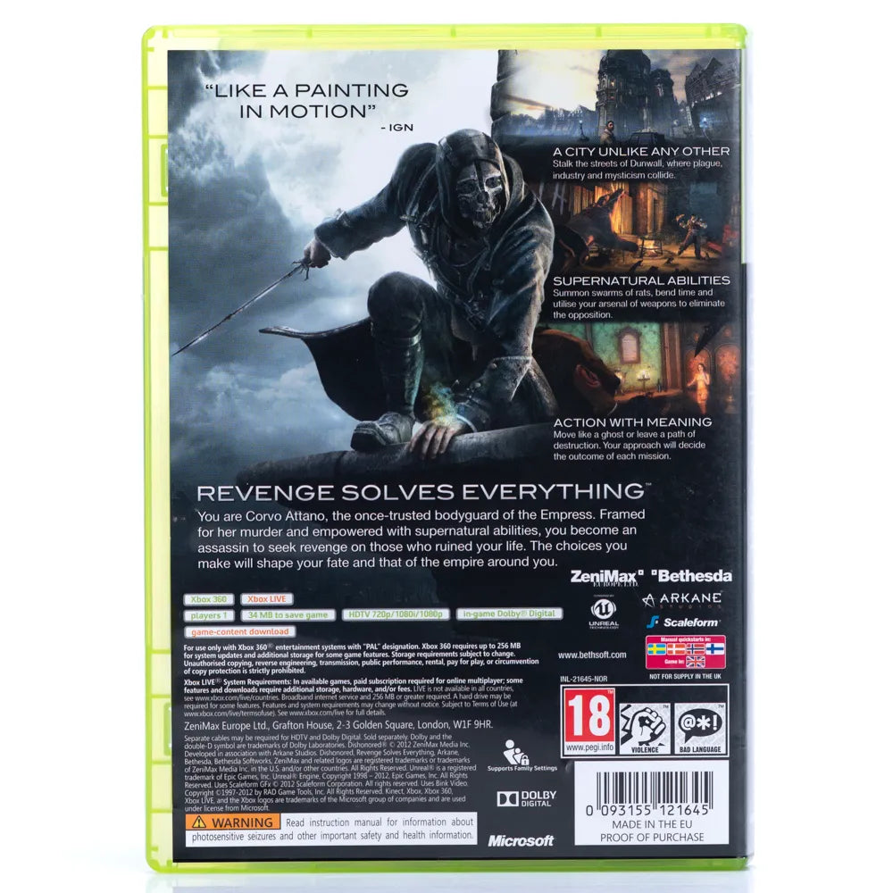 Dishonored - Xbox 360 spill - Retrospillkongen
