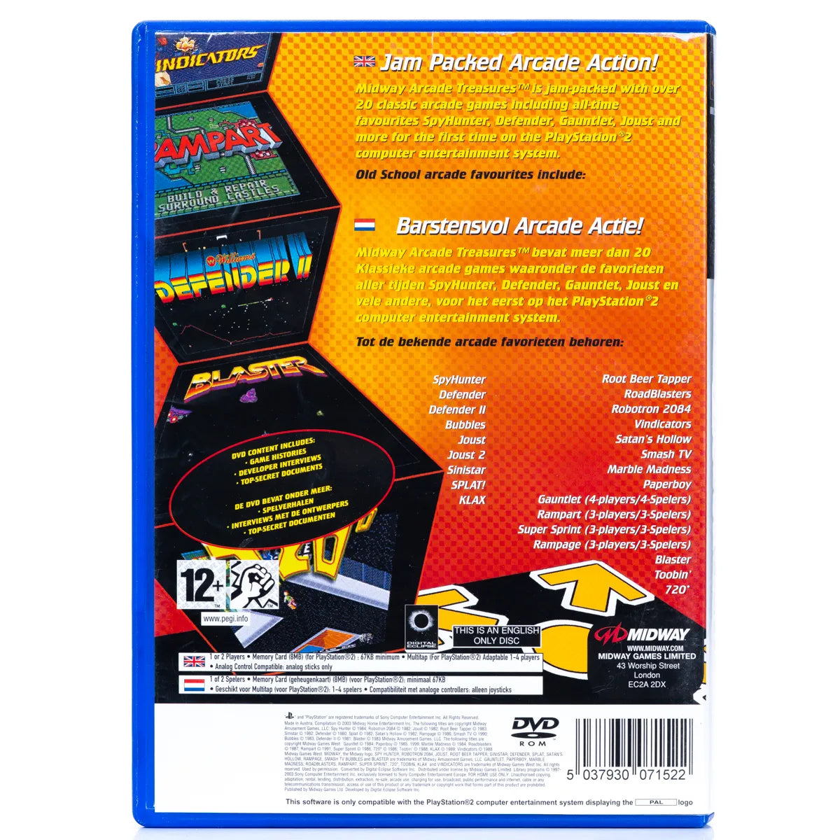 Midway Arcade Treasures 1 - PS2 spill - Retrospillkongen