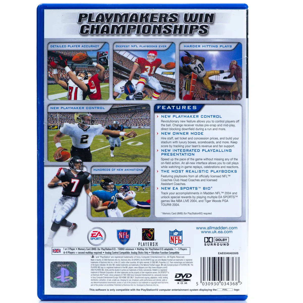 Madden NFL 2004 - PS2 Spill - Retrospillkongen
