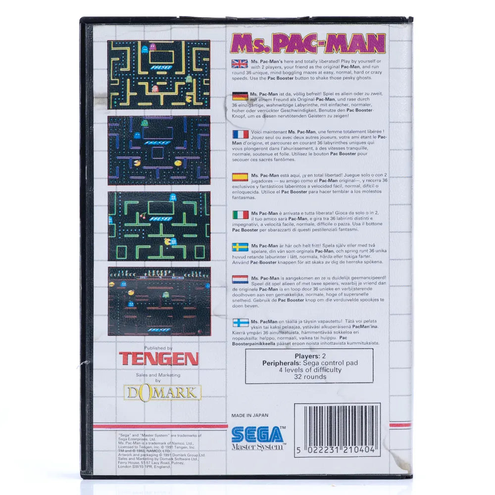 Ms. Pac-Man - Sega Master System spill - Retrospillkongen