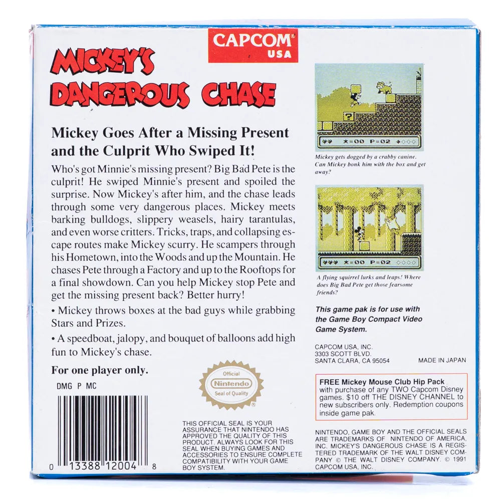 Mickey's Dangerous Chase (I Eske, NTSC, regionfri) - Game Boy spill - Retrospillkongen