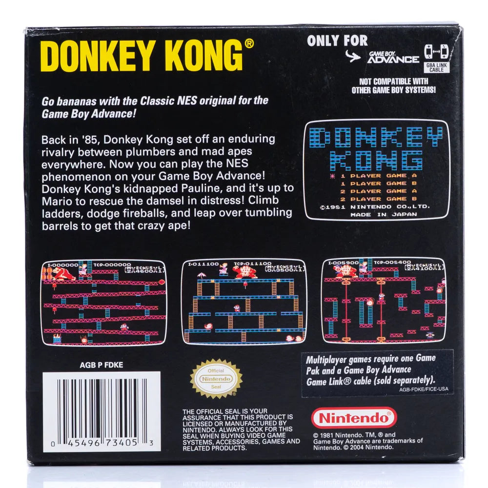 Donkey Kong (Classic NES Series) (I Eske, NTSC, regionfri) - GBA spill
