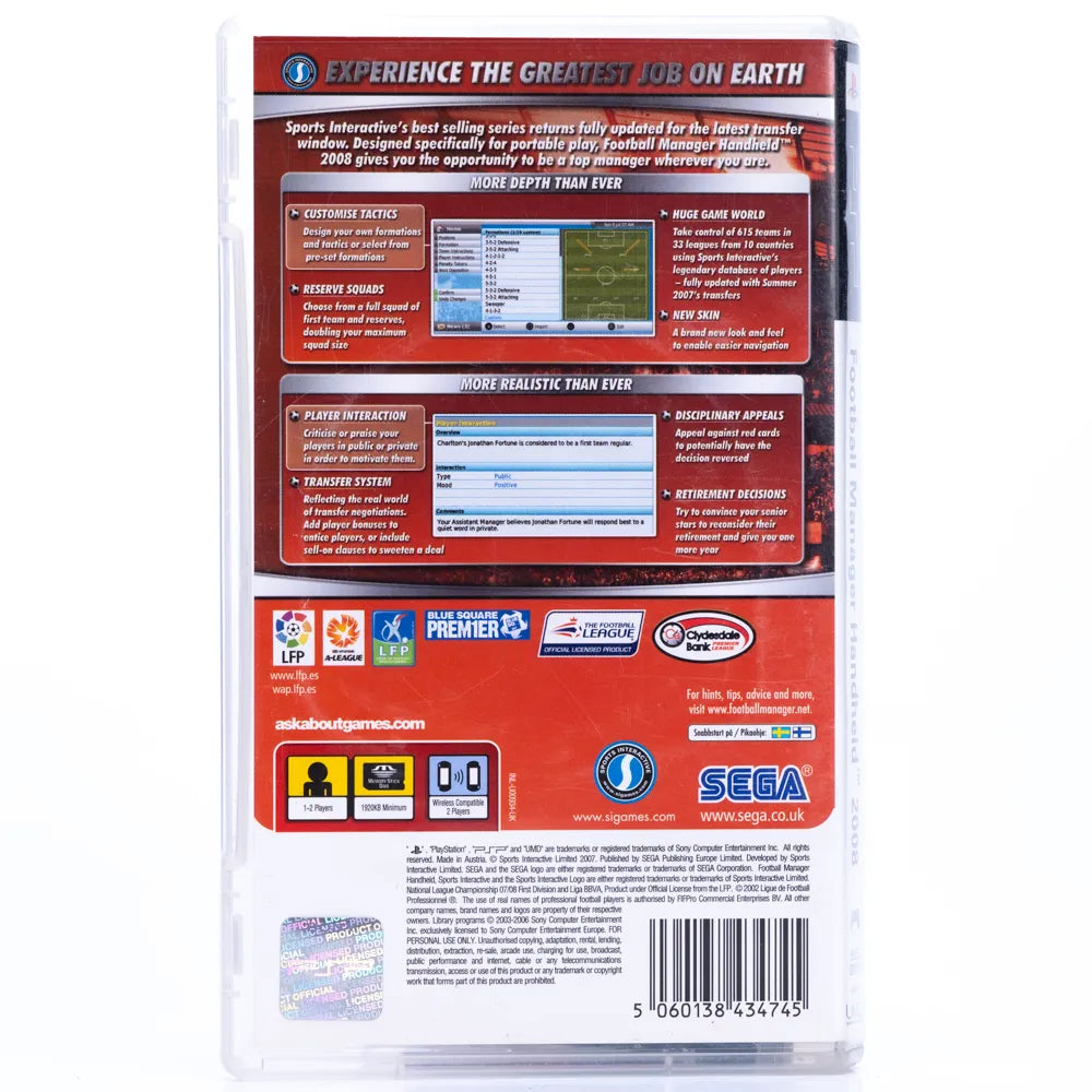 Football Manager Handheld 2008 - PSP spill - Retrospillkongen