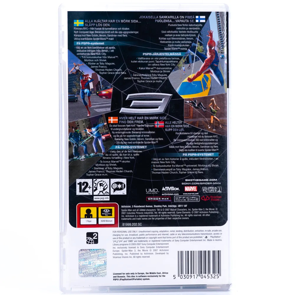 Spider-Man 3 - PSP spill - Retrospillkongen