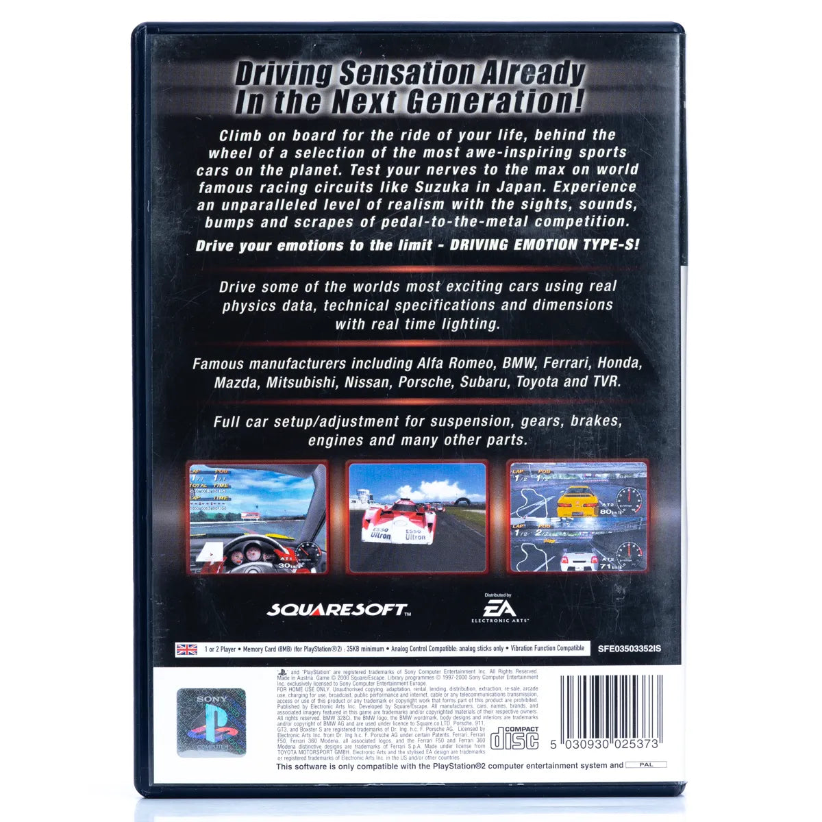 Driving Emotion Type-S - PS2 Spill - Retrospillkongen
