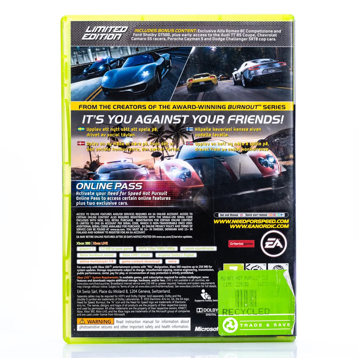Need for Speed: Hot Pursuit - Xbox 360 spill - Retrospillkongen
