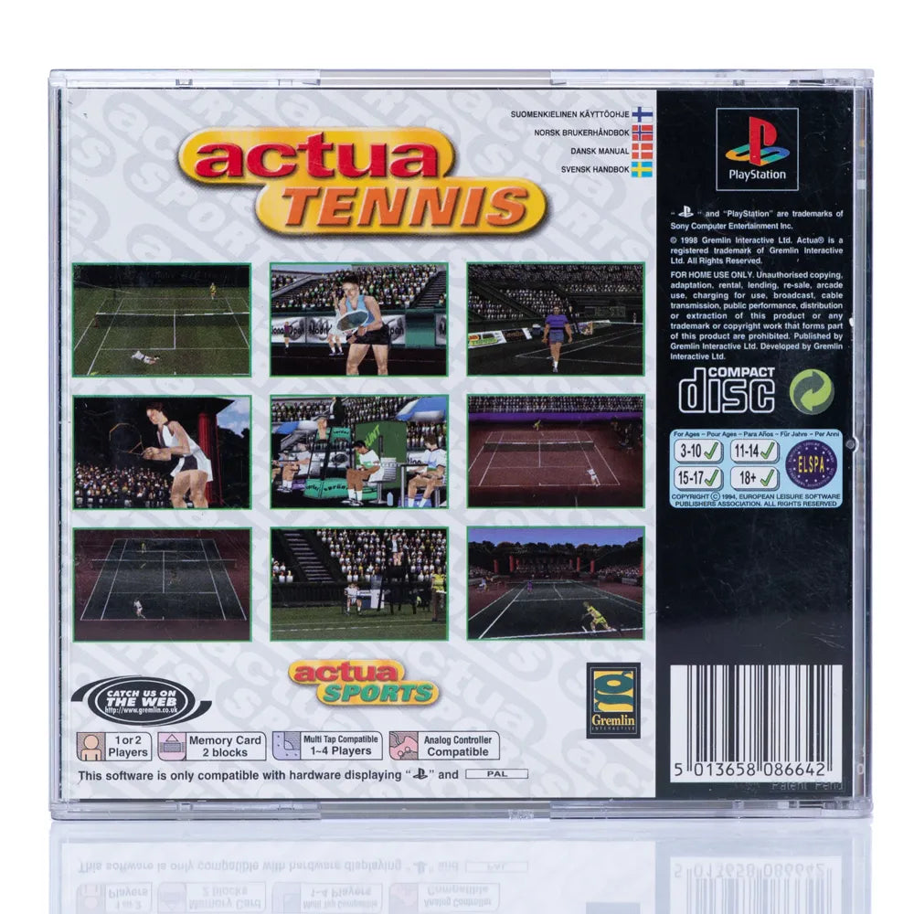Actua Tennis - PS1 spill - Retrospillkongen