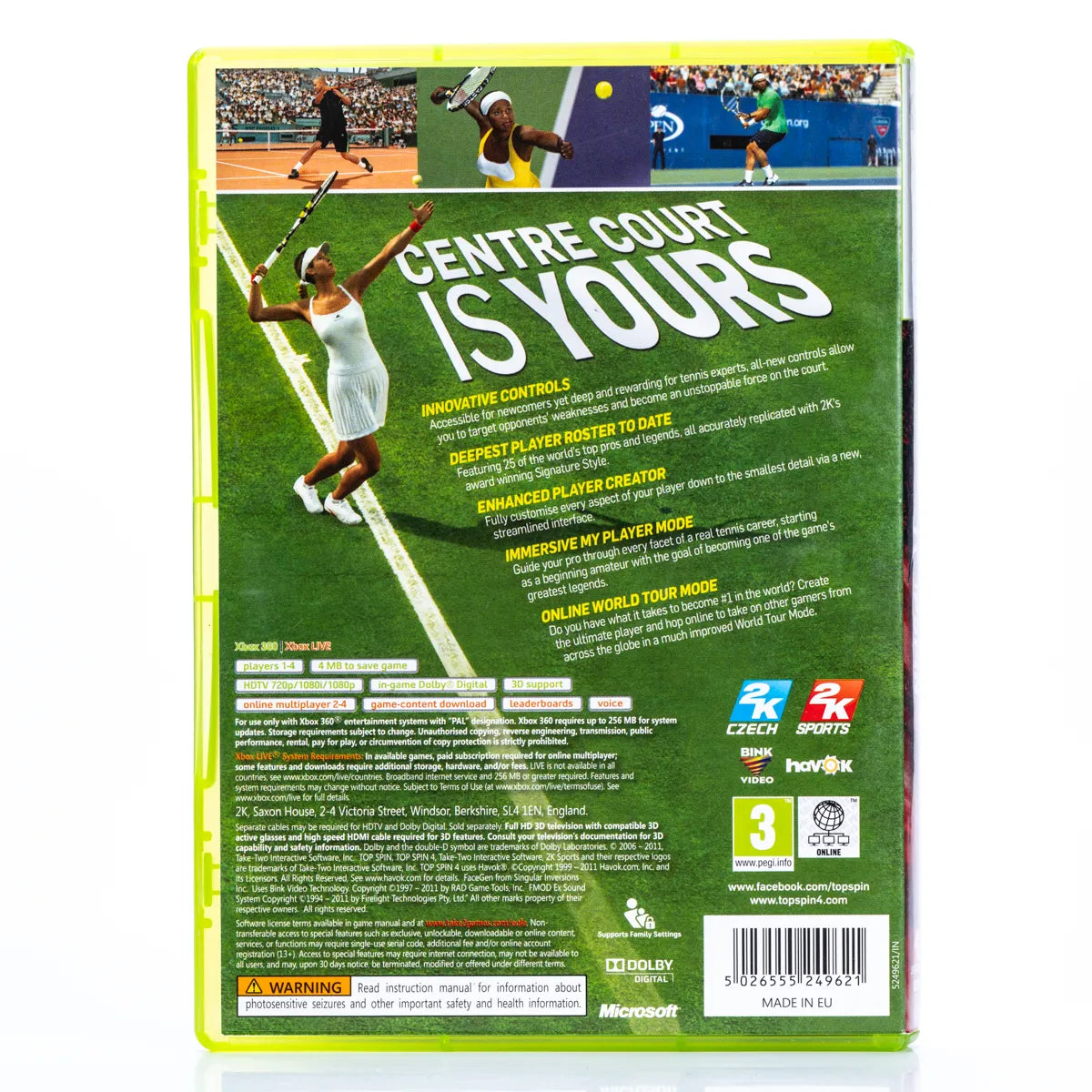 Top Spin 4 - Xbox 360 spill - Retrospillkongen