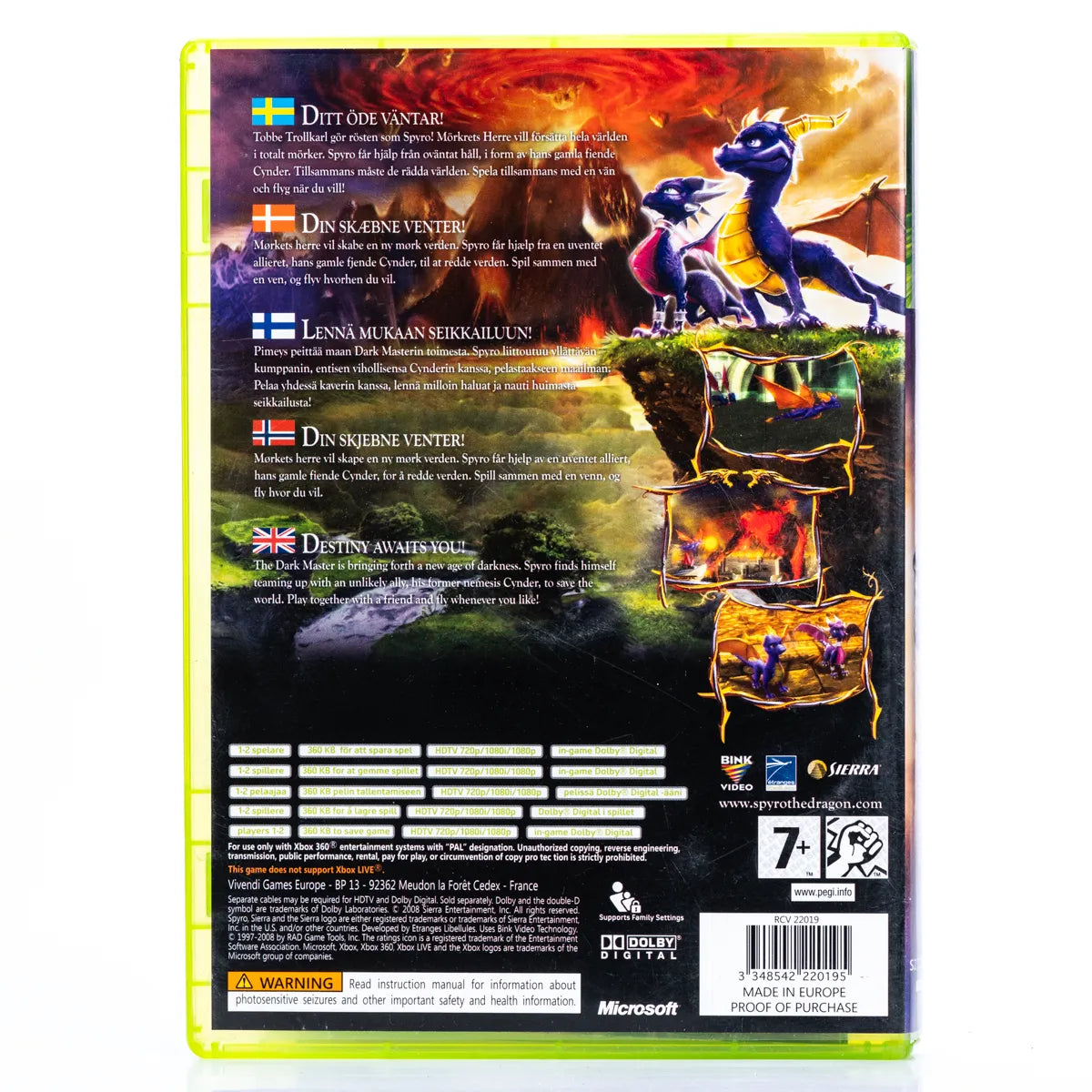 The Legend of Spyro Dawn of the Dragon - Xbox 360 spill - Retrospillkongen