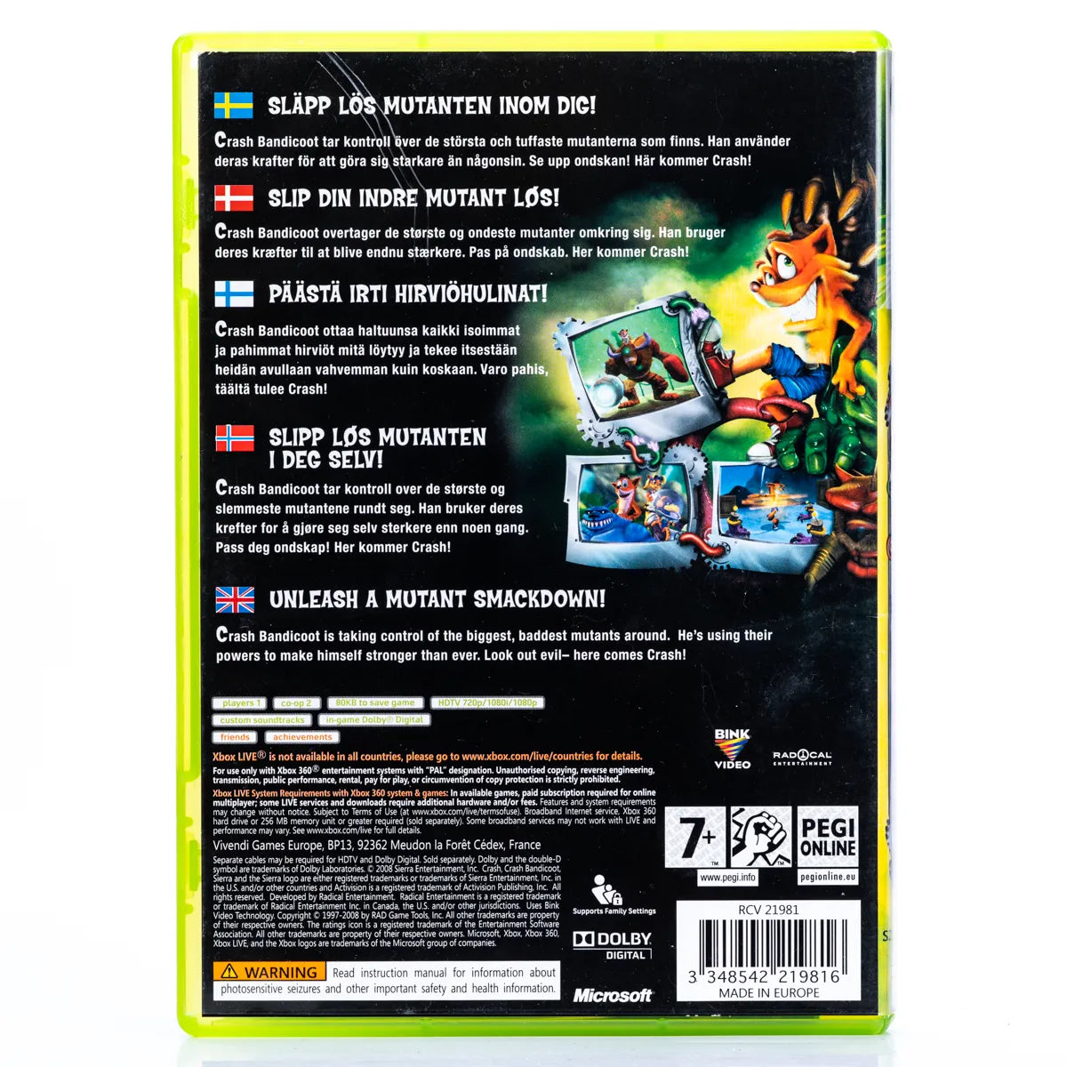 Crash: Mind Over Mutant - Xbox 360 spill - Retrospillkongen