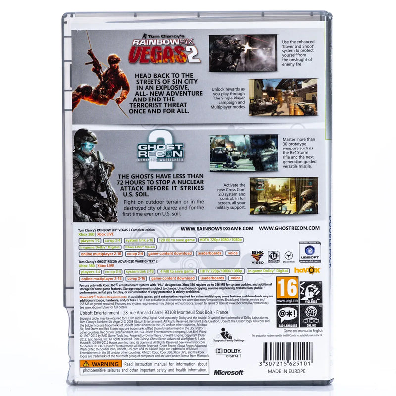 Tom Clancy's Rainbow Six Vegas 2 + Ghost Recon Advanced Warfighter 2 Double Pack - Xbox 360 spill