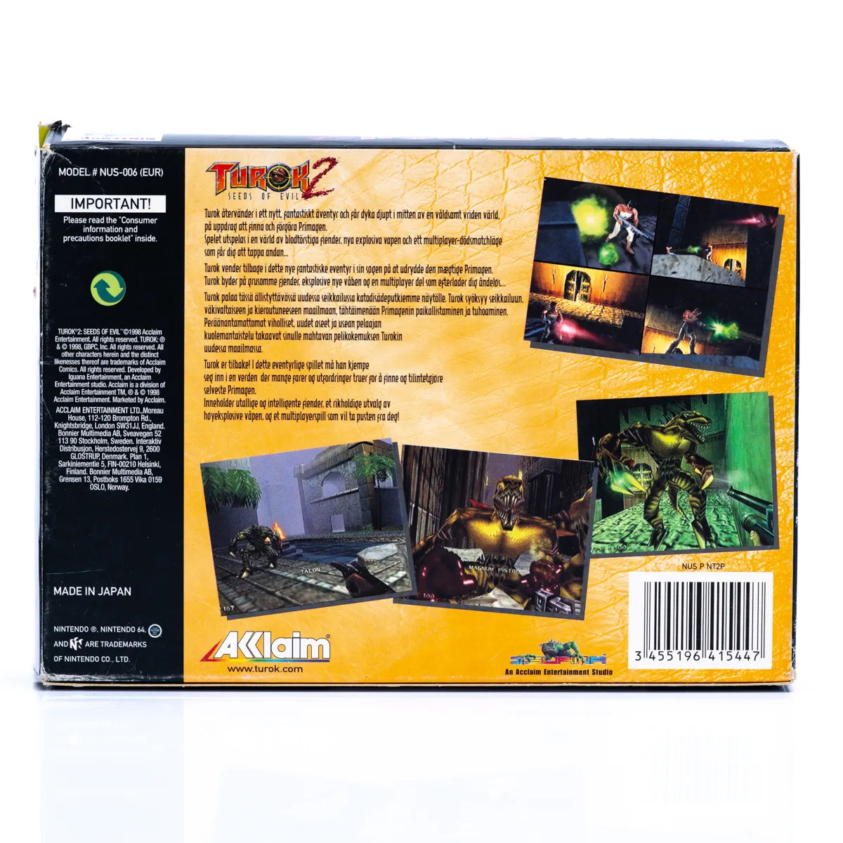 Turok 2 Seeds of Evil - N64 spill (I eske) - Retrospillkongen