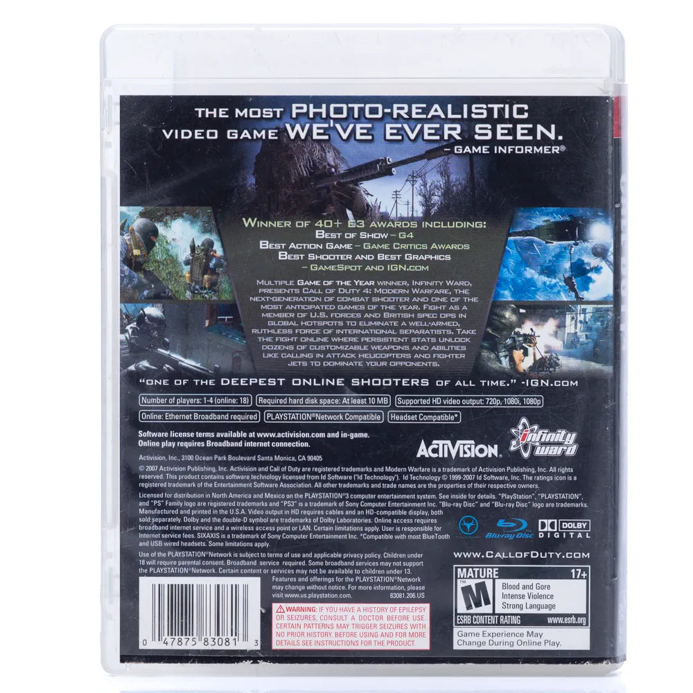 Call of Duty 4: Modern Warfare (NTSC-U, Regionfri) - PS3 spill - Retrospillkongen