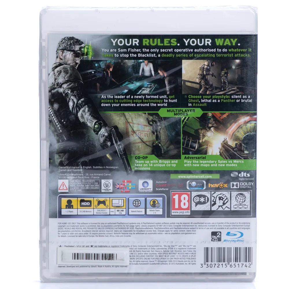 Tom Clancy's Splinter Cell: Blacklist (Forseglet) - PS3 spill - Retrospillkongen