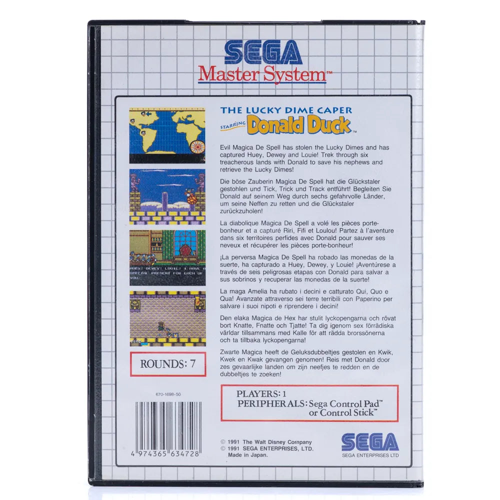 The Lucky Dime Caper starring Donald Duck - Sega Master System spill - Retrospillkongen