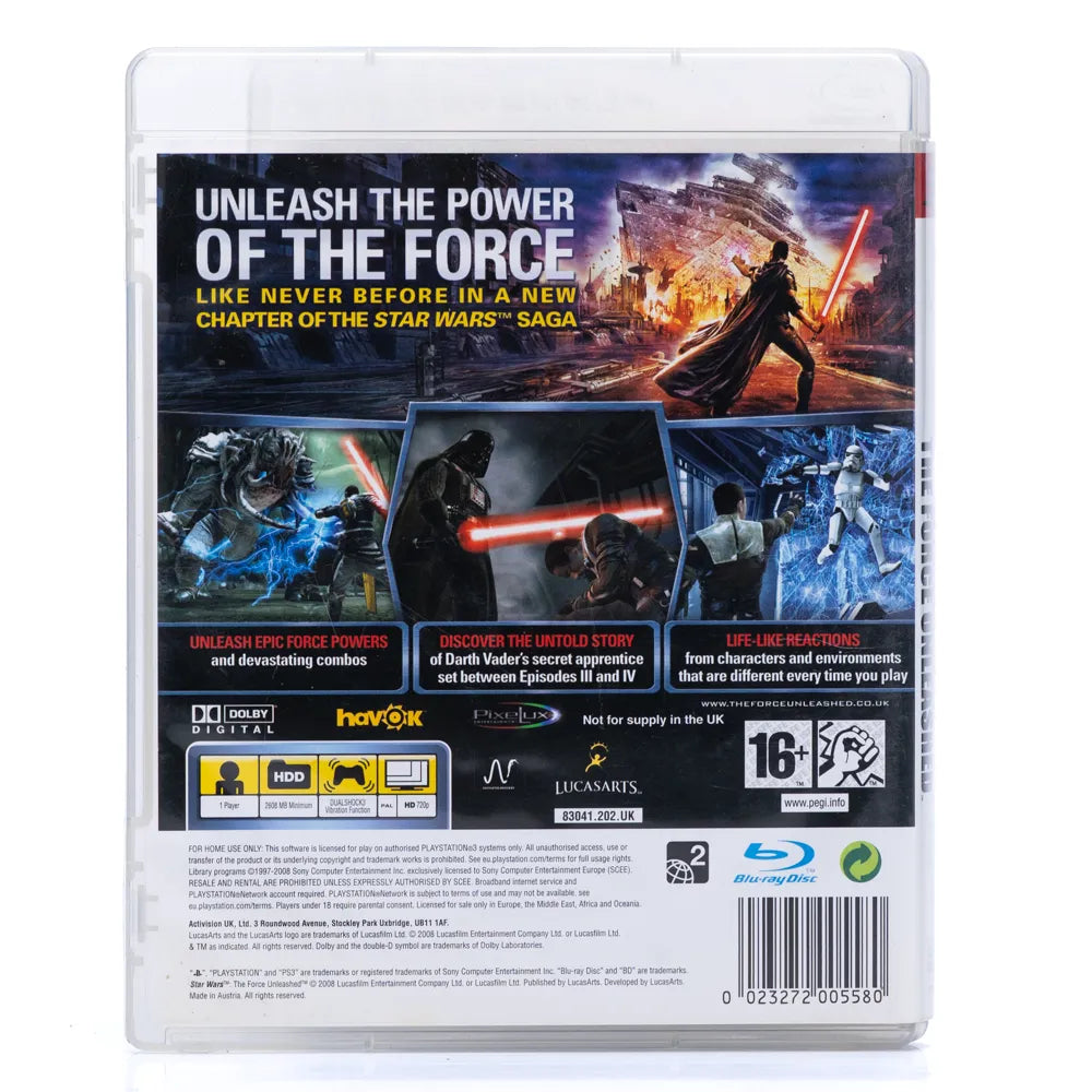 Star Wars: The Force Unleashed - PS3 spill - Retrospillkongen