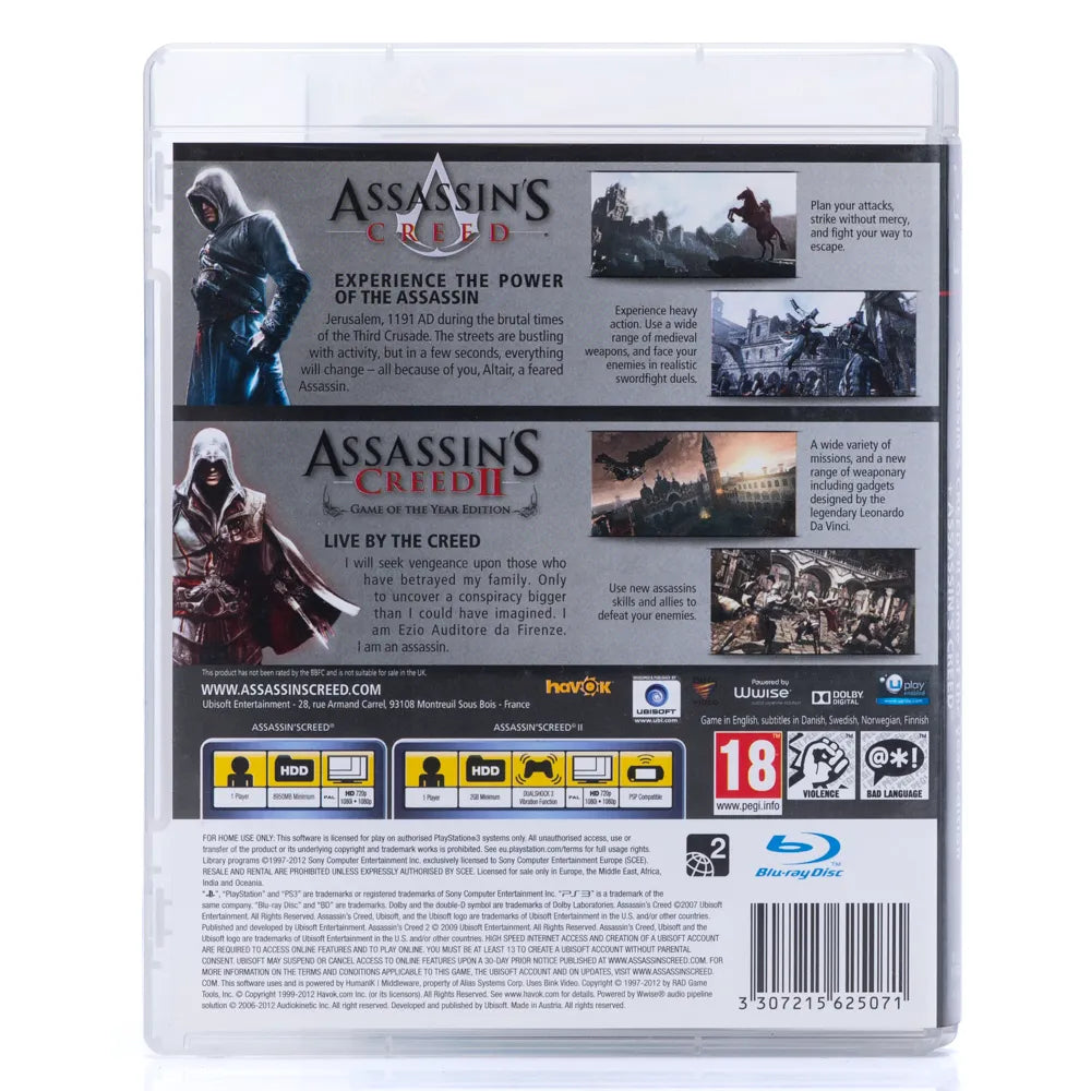 Assassin's Creed + Assassin's Creed II Game of the Year Edition - PS3 spill