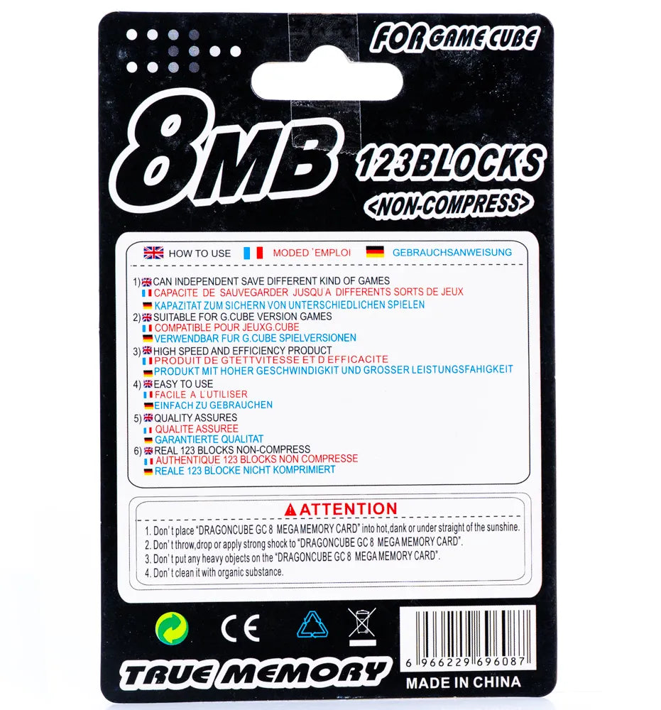 Minnekort for Gamecube og Wii (Hvit / Svart) - Retrospillkongen
