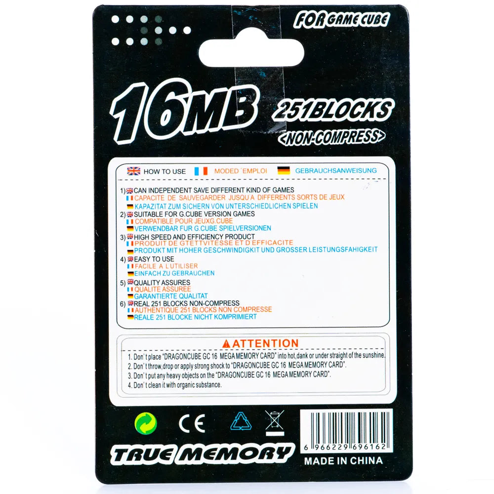 Minnekort for Gamecube og Wii (Hvit / Svart) - Retrospillkongen