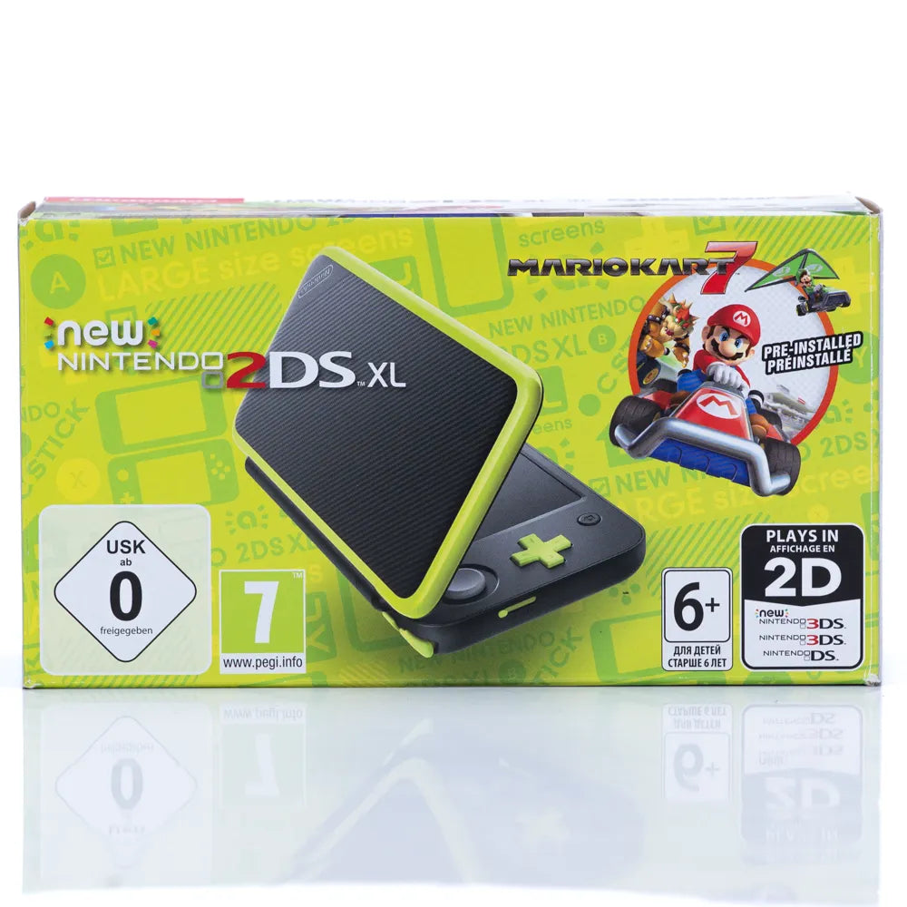 New Nintendo 2DS XL Black & Lime Mario Kart 7 Edition (Komplett i Eske) - Retrospillkongen