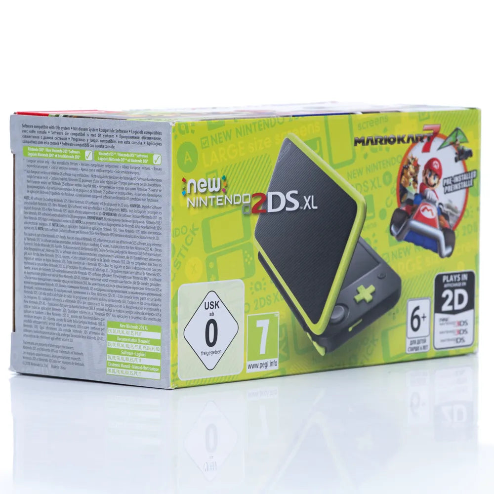 New Nintendo 2DS XL Black & Lime Mario Kart 7 Edition (Komplett i Eske) - Retrospillkongen