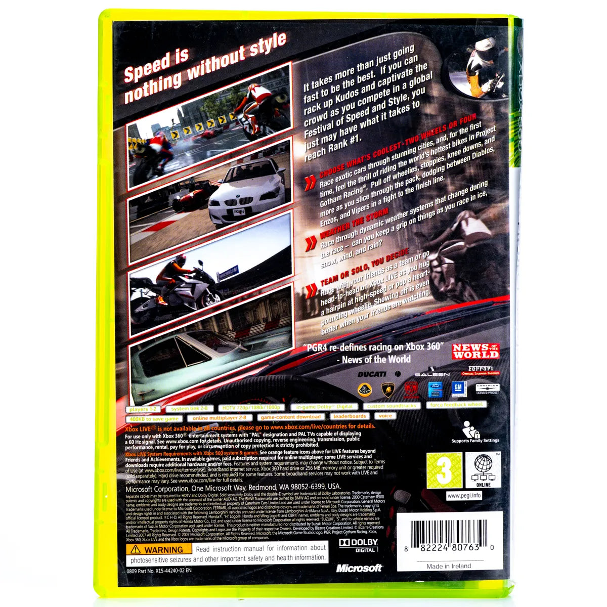 Project Gotham Racing 4 - Xbox 360 spill - Retrospillkongen