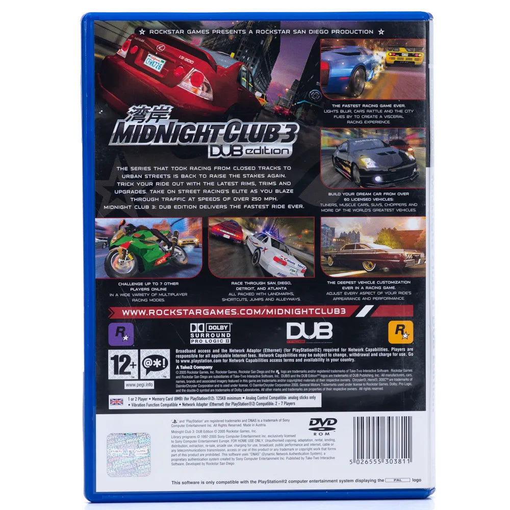 Midnight Club 3: DUB Edition - PS2 Spill - Retrospillkongen