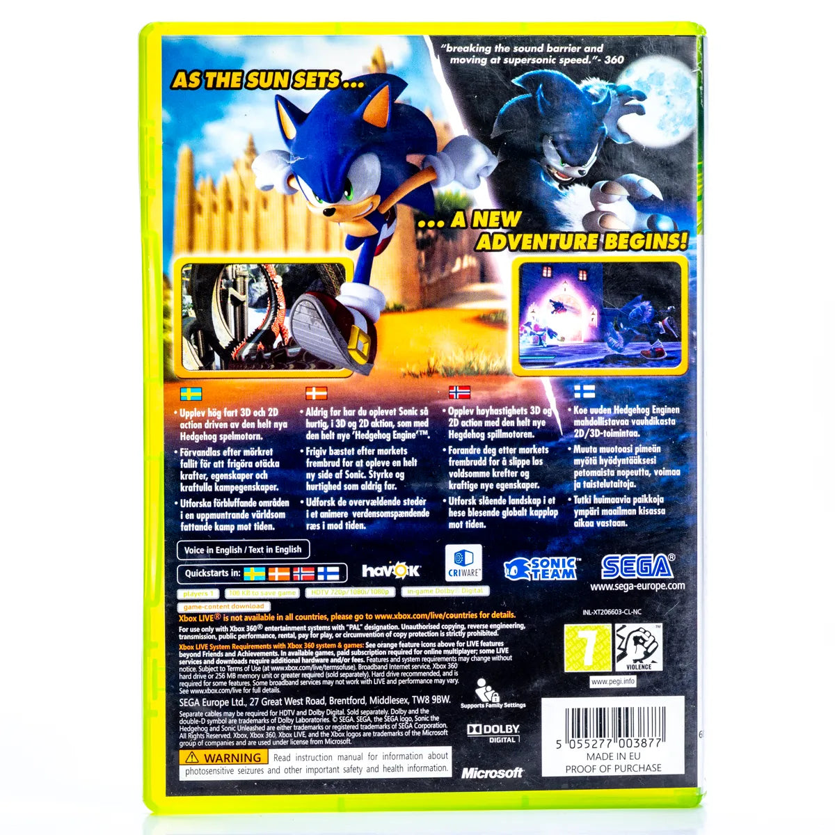 Sonic Unleashed - Xbox 360 spill - Retrospillkongen