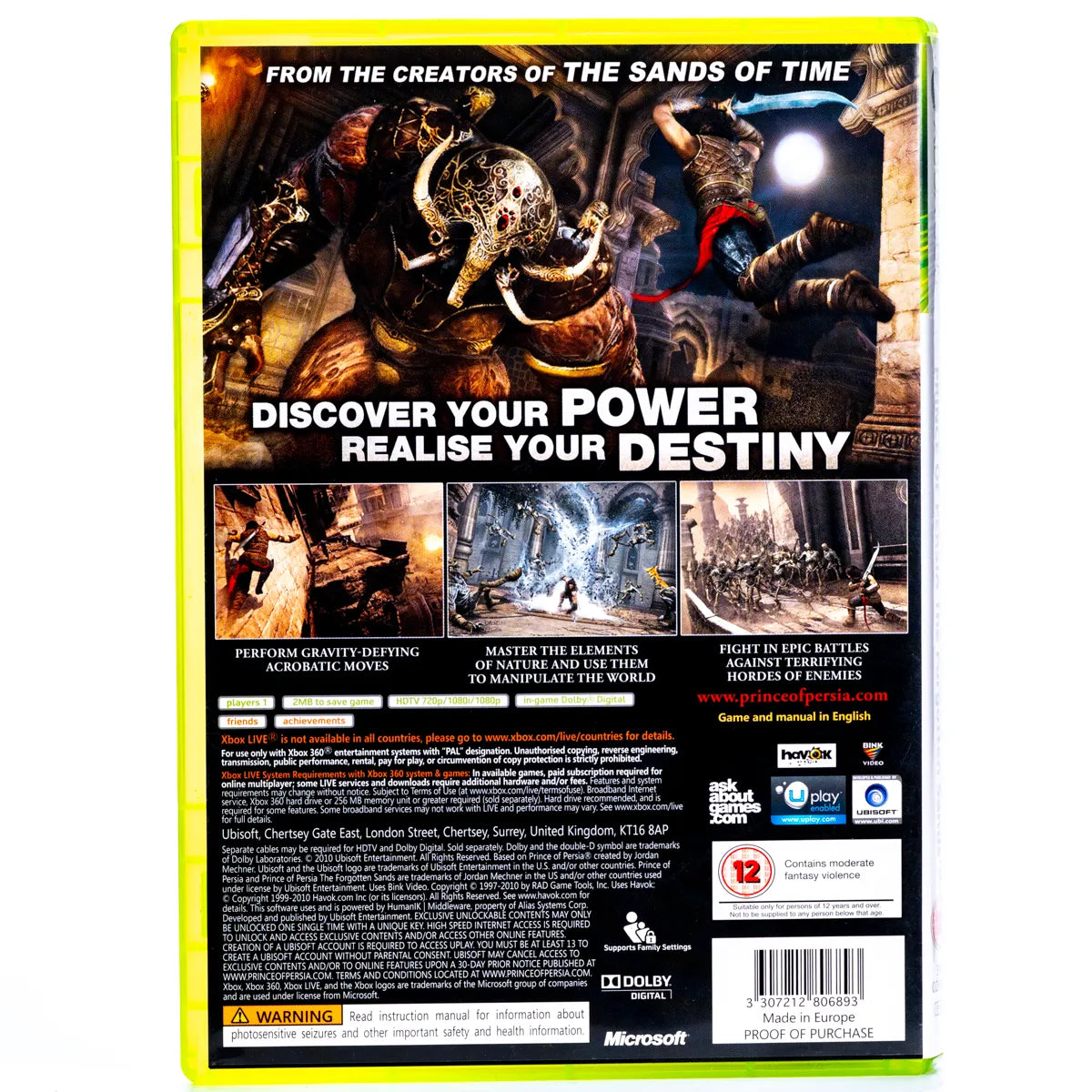 Prince of Persia: The Forgotten Sands - Xbox 360 spill - Retrospillkongen