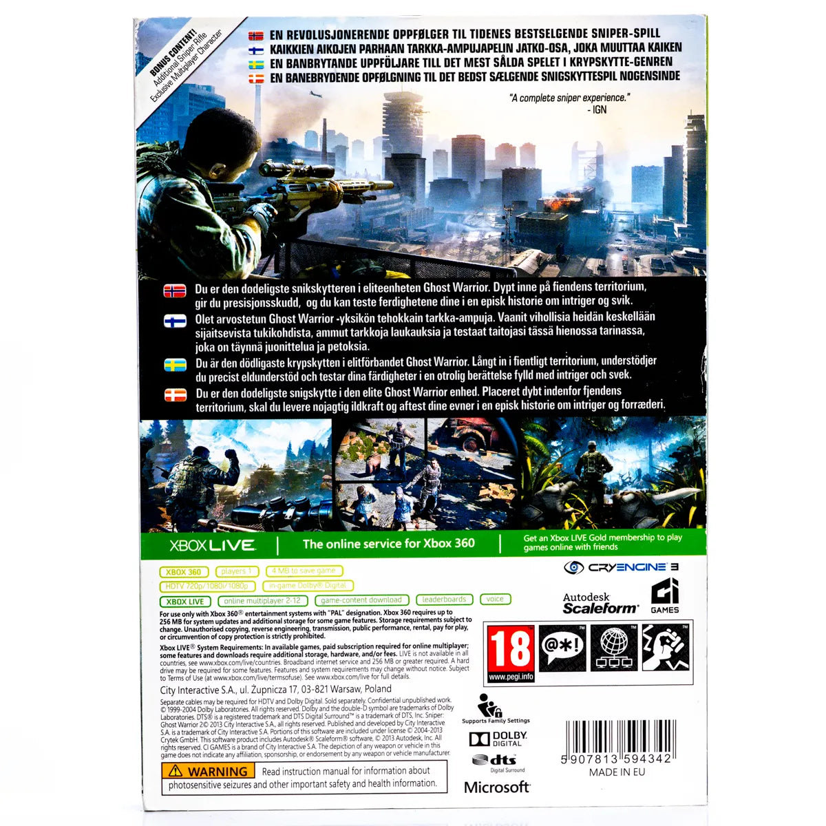 Sniper: Ghost Warrior 2 (Steelbook) - Xbox 360 spill - Retrospillkongen