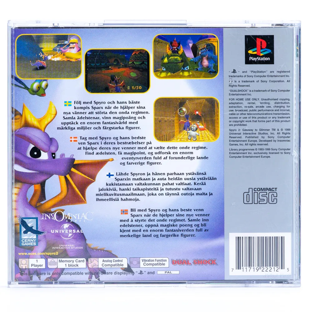 Spyro 2: Gateway to Glimmer - PS1 spill - Retrospillkongen