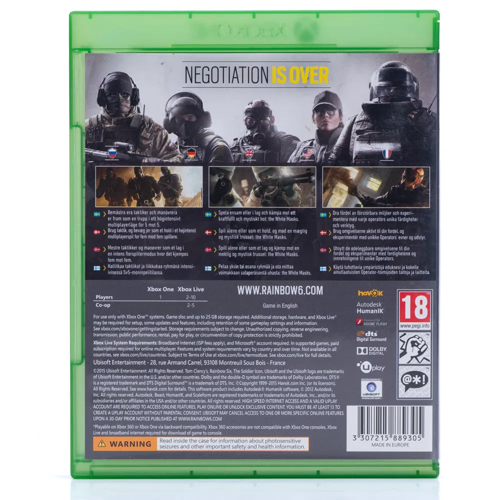 Tom Clancy's Rainbow Six: Siege - Xbox One spill - Retrospillkongen