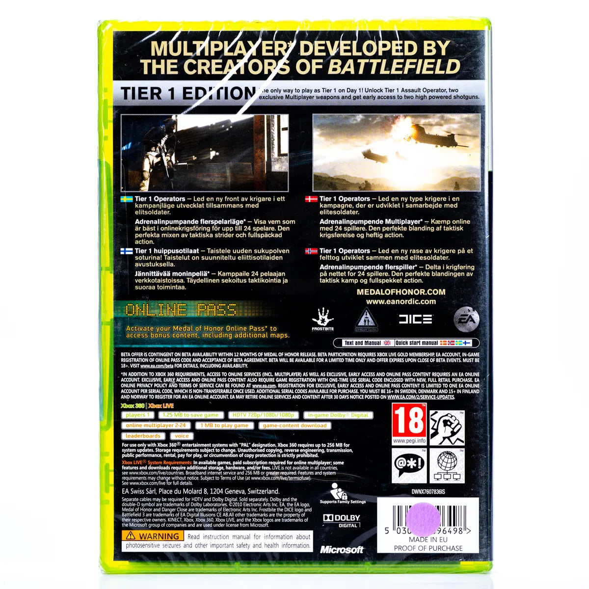 Medal of Honor Tier 1 Edition - Xbox 360 spill (Forseglet) - Retrospillkongen