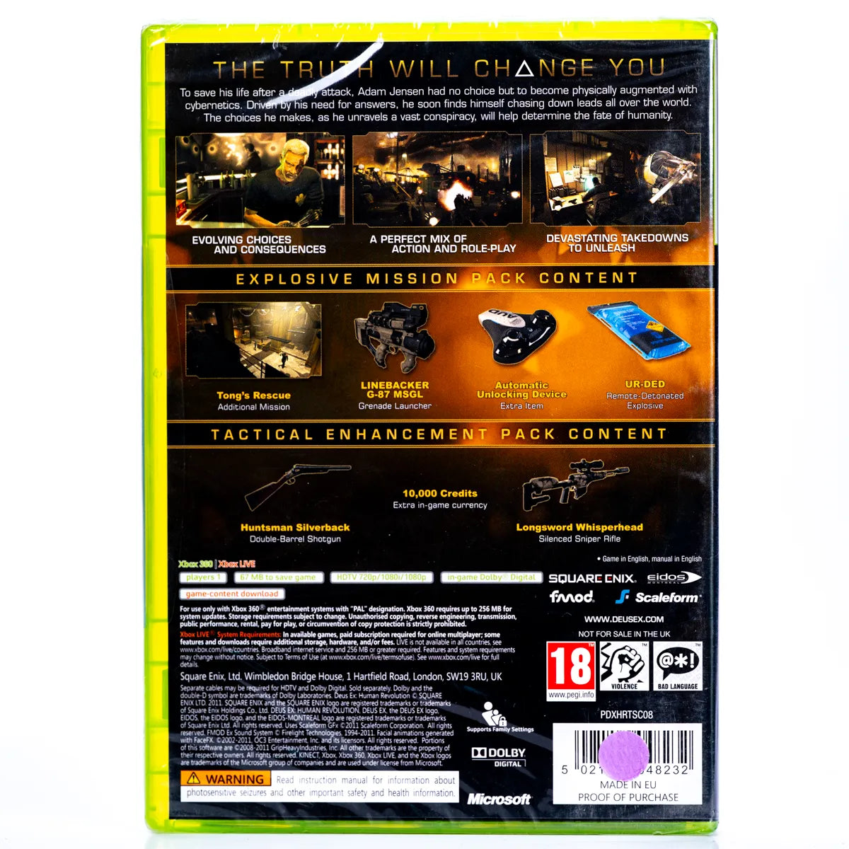 Deus Ex Human Revolution Nordic Edition - Xbox 360 spill (Forseglet) - Retrospillkongen