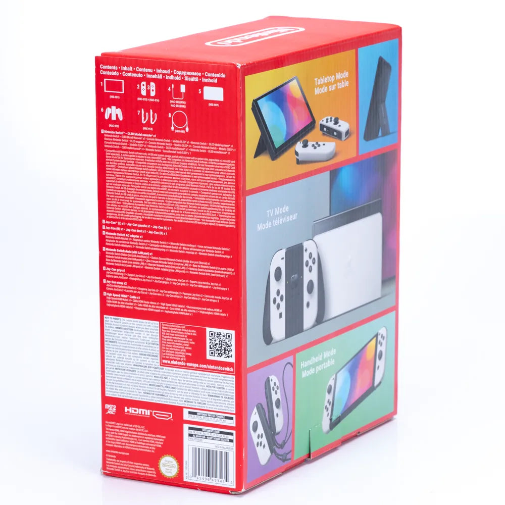Nintendo Switch OLED spillkonsoll Hvit Komplett i Eske - Retrospillkongen