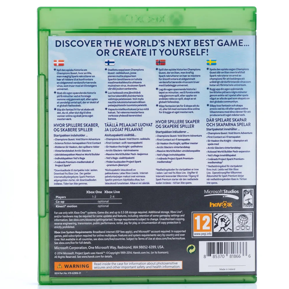 Project Spark: Starter Pack - Xbox One spill - Retrospillkongen