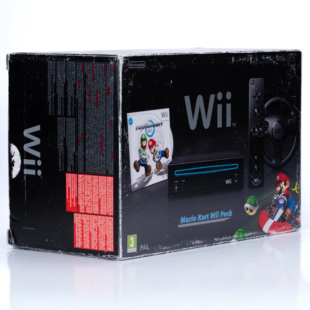 Nintendo Wii Mario Kart Pack Svart Konsollpakke - Wii (I eske)